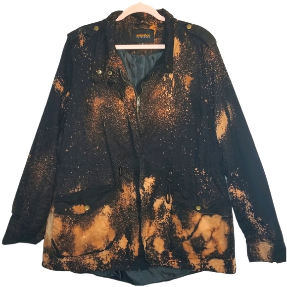 Ambiance Jackets & Blazers - Upcycled Ambiance Splatter Bleach Dyed Cargo Coat